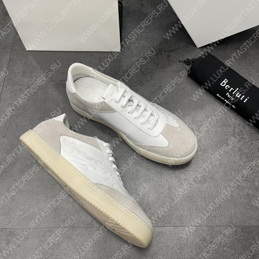BERLUTI PLAYTIME SCRITTO SNEAKER WHITE S5830-BA8