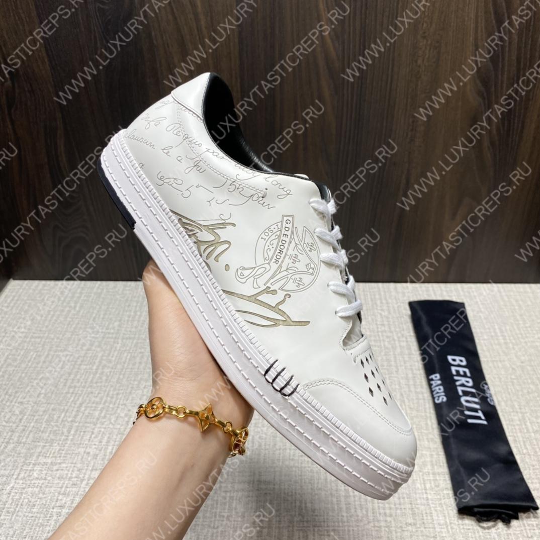 BERLUTI PLAYTIME SCRITTO SNEAKER WHITE S5304-V31