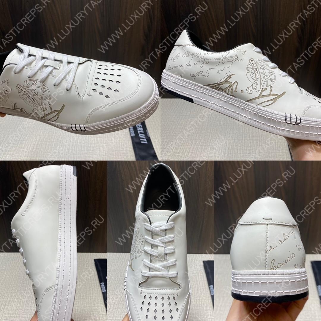 BERLUTI PLAYTIME SCRITTO SNEAKER WHITE S5304-V31