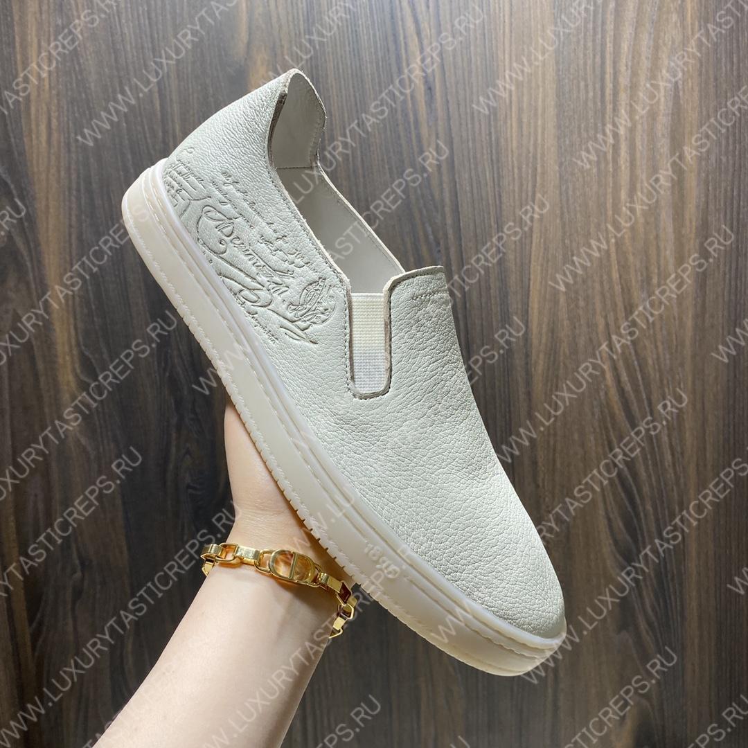 BERLUTI EDIN SCRITTO SLIP ON WHITE S5752-D2