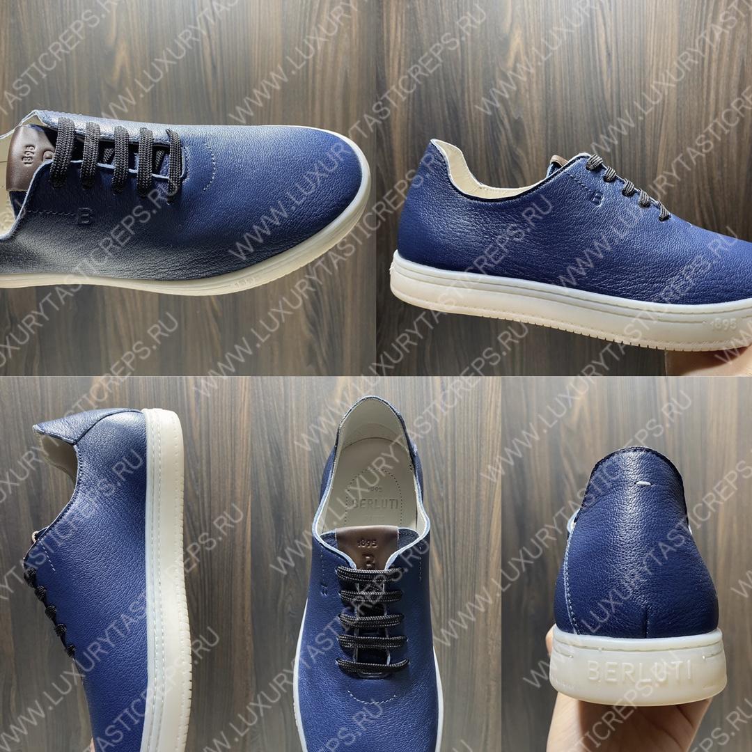 BERLUTI EDEN SCRITTO SNEAKER DARK BLUE S5710-D2
