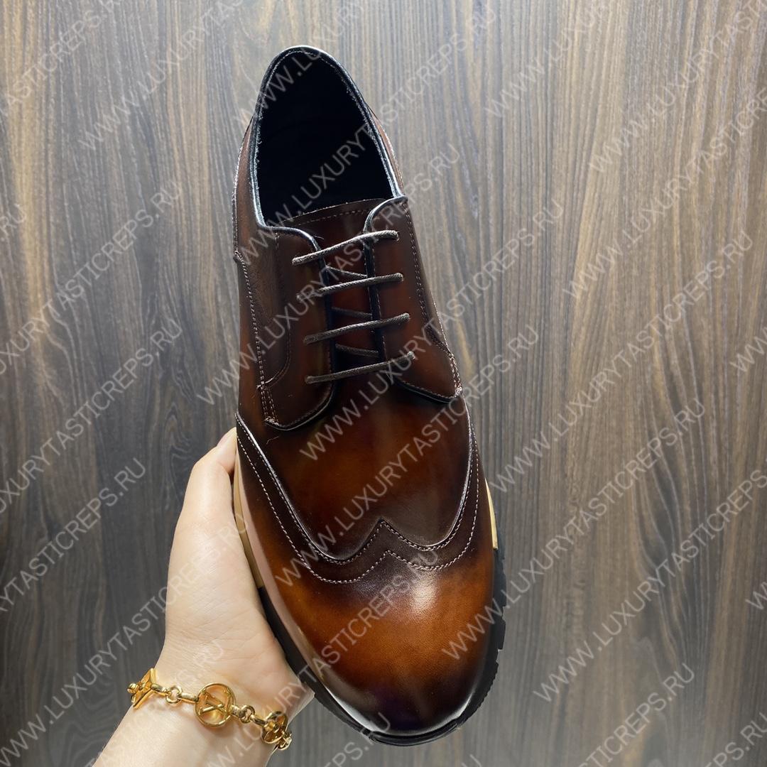 BERLUTI FAST TRACK SCRITTO SNEAKER TOBACCO BIS S5541