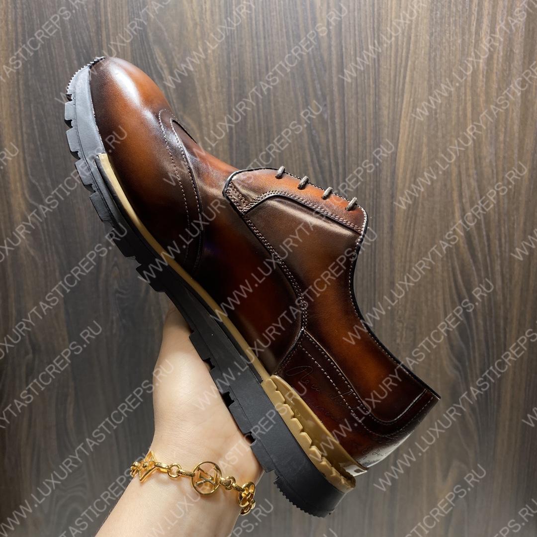 BERLUTI FAST TRACK SCRITTO SNEAKER TOBACCO BIS S5541