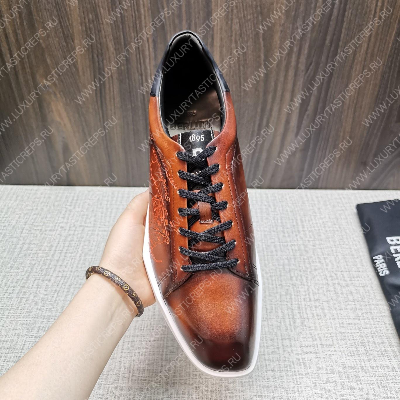 BERLUTI PLAYTIME PATCHWORK SNEAKER INTENSE COCOA S6062-V2