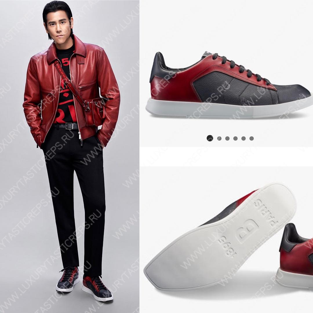BERLUTI PLAYTIME SNEAKER BLACK AND RED S6163-V31