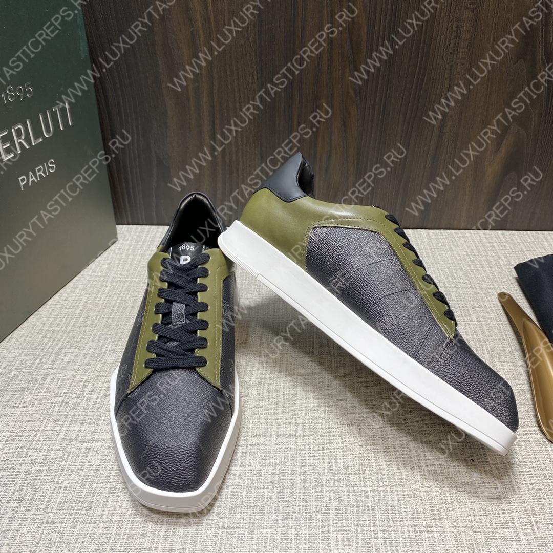 BERLUTI PLAYTIME SNEAKER BLACK AND KHAKI S6163-V31