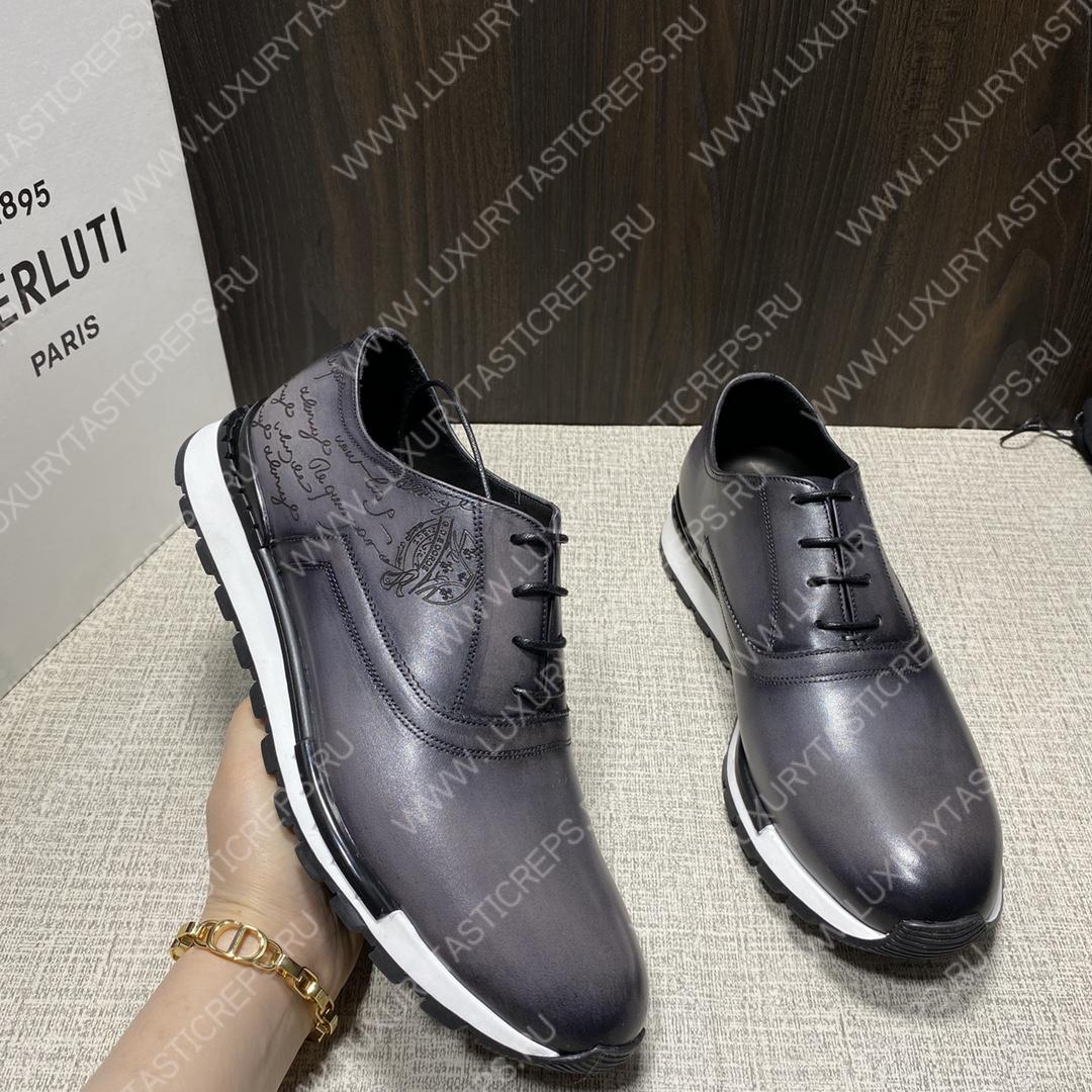 BERLUTI FAST TRACK SNEAKER BLACK GREY S5425-V2