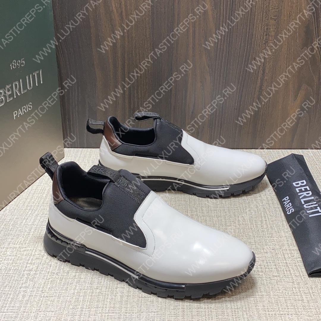BERLUTI FAST TRACK SNEAKER BLACK AND WHITE S4970-GC