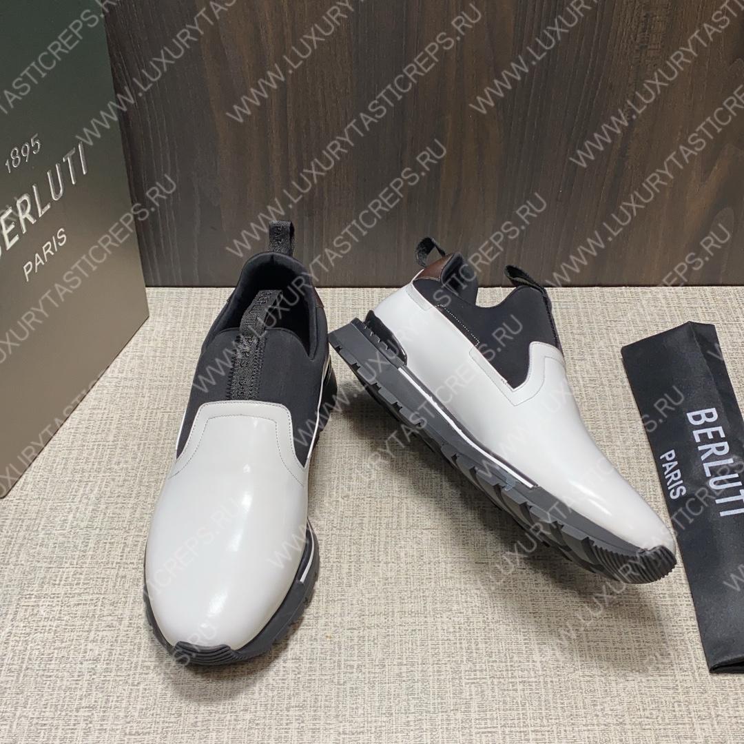 BERLUTI FAST TRACK SNEAKER BLACK AND WHITE S4970-GC