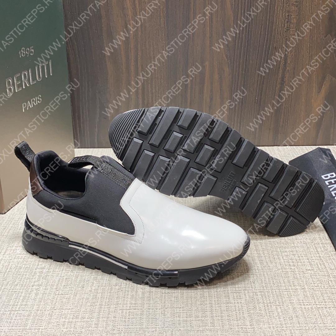 BERLUTI FAST TRACK SNEAKER BLACK AND WHITE S4970-GC