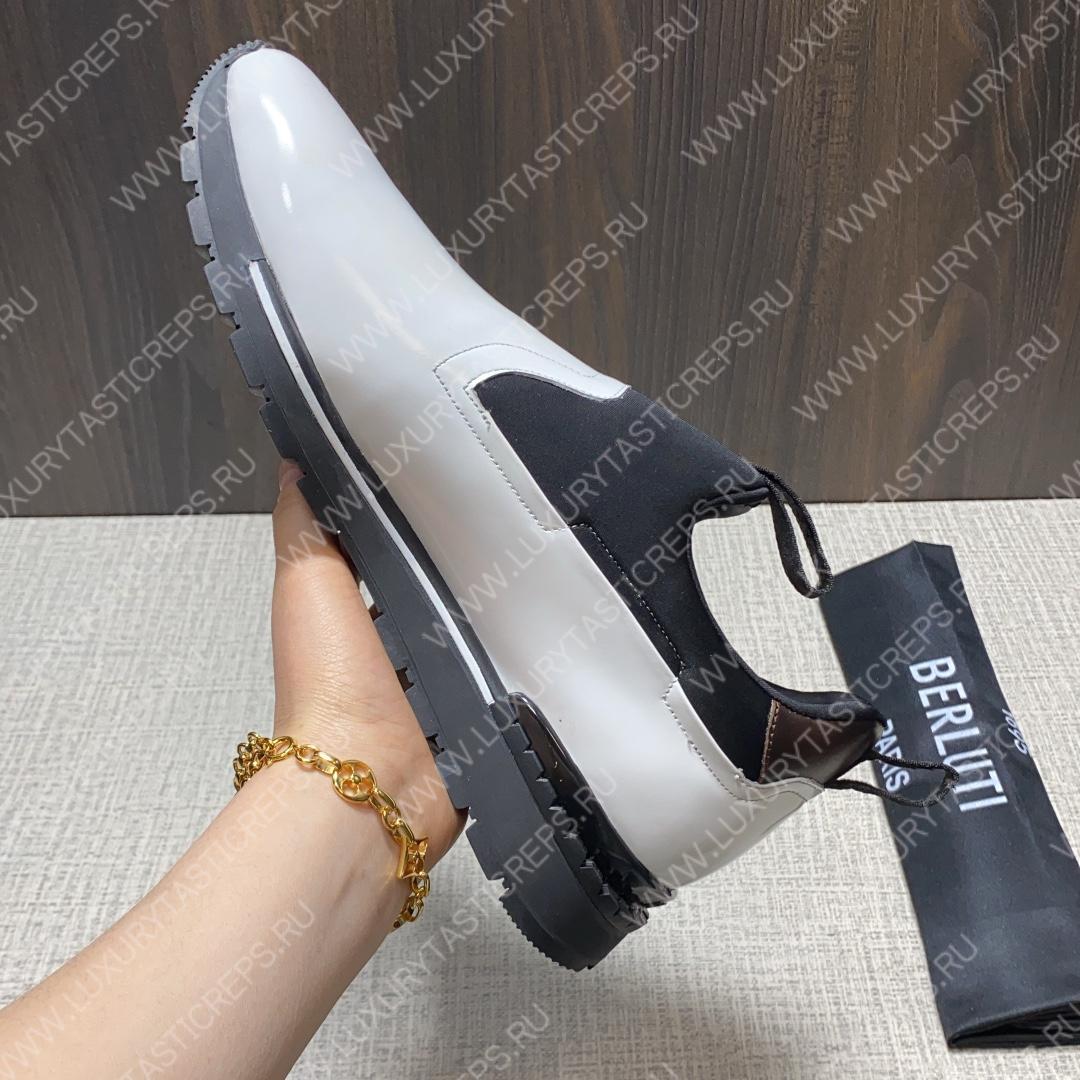 BERLUTI FAST TRACK SNEAKER BLACK AND WHITE S4970-GC