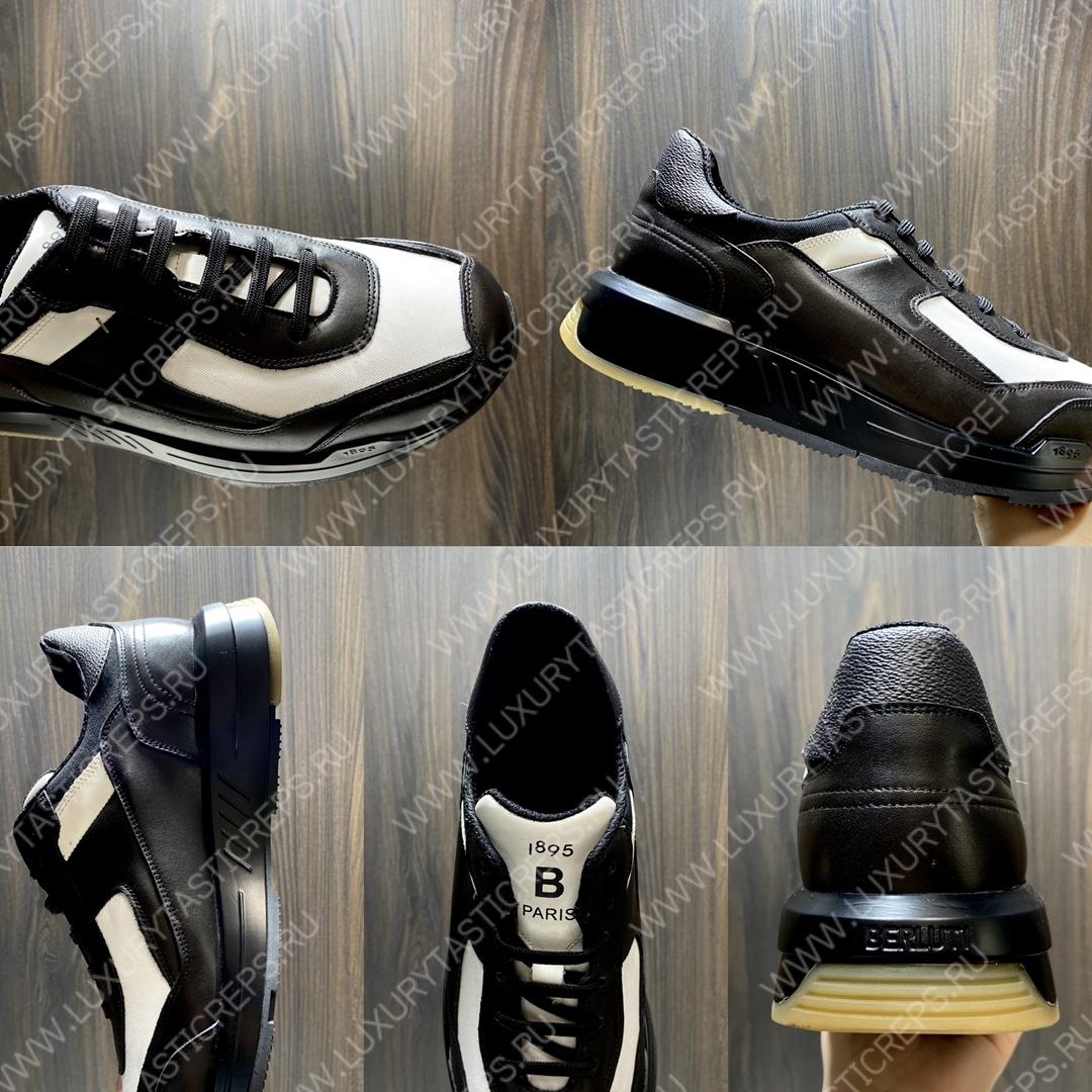 BERLUTI SHADOW KNIT SNEAKER BLACK AND WHITE S6132-Z5