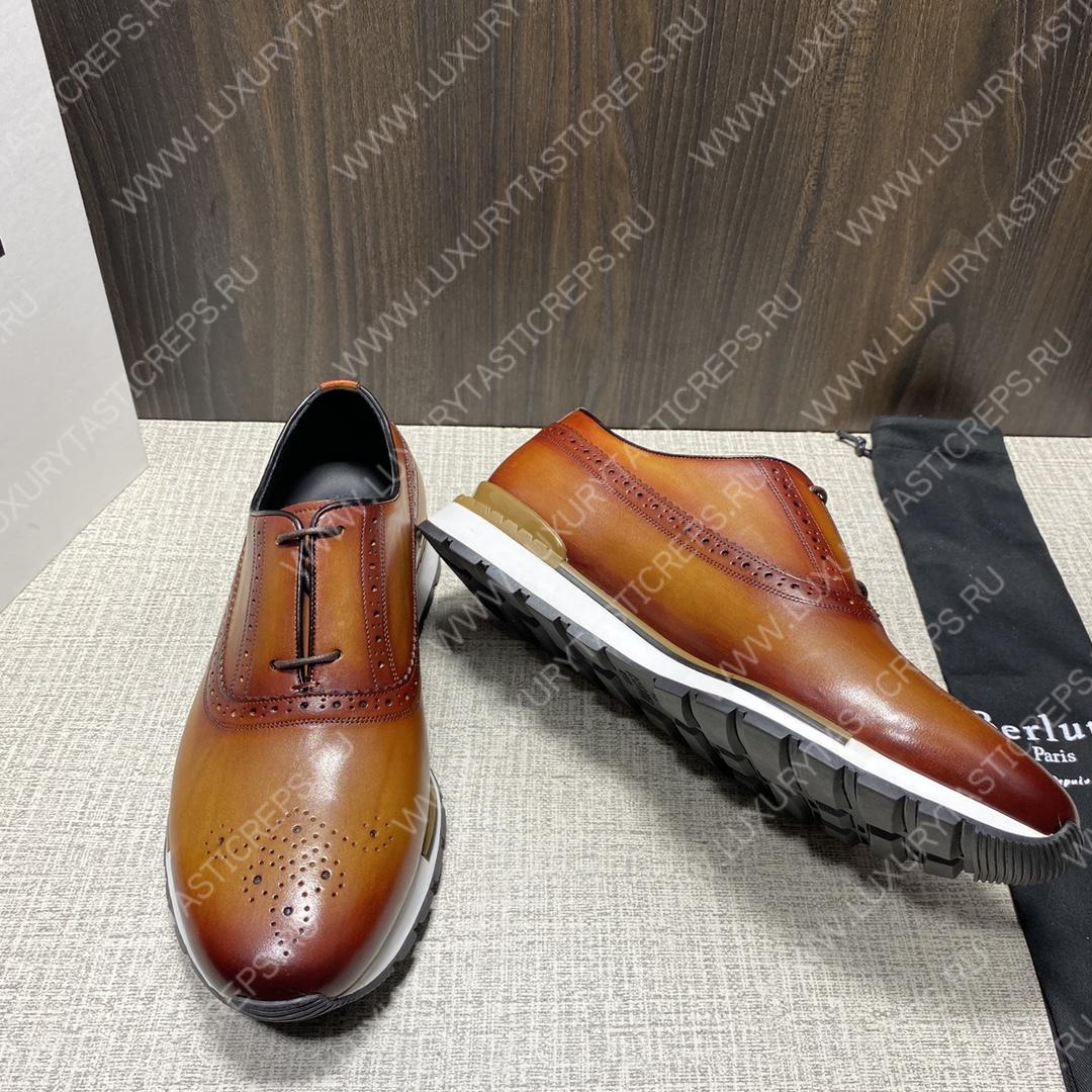 BERLUTI FAST TRACK SNEAKERS REDDISH BROWN S3873-V1