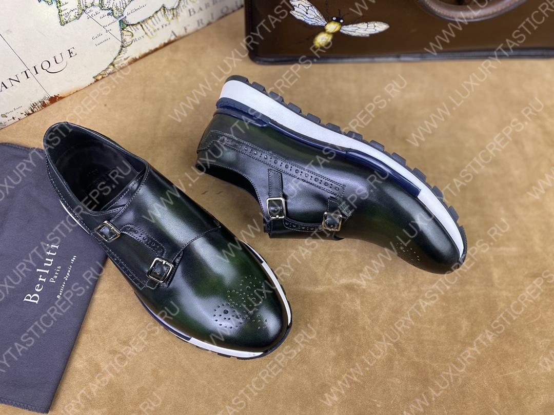 BERLUTI LEATHER SNEAKERS BLACK S5890