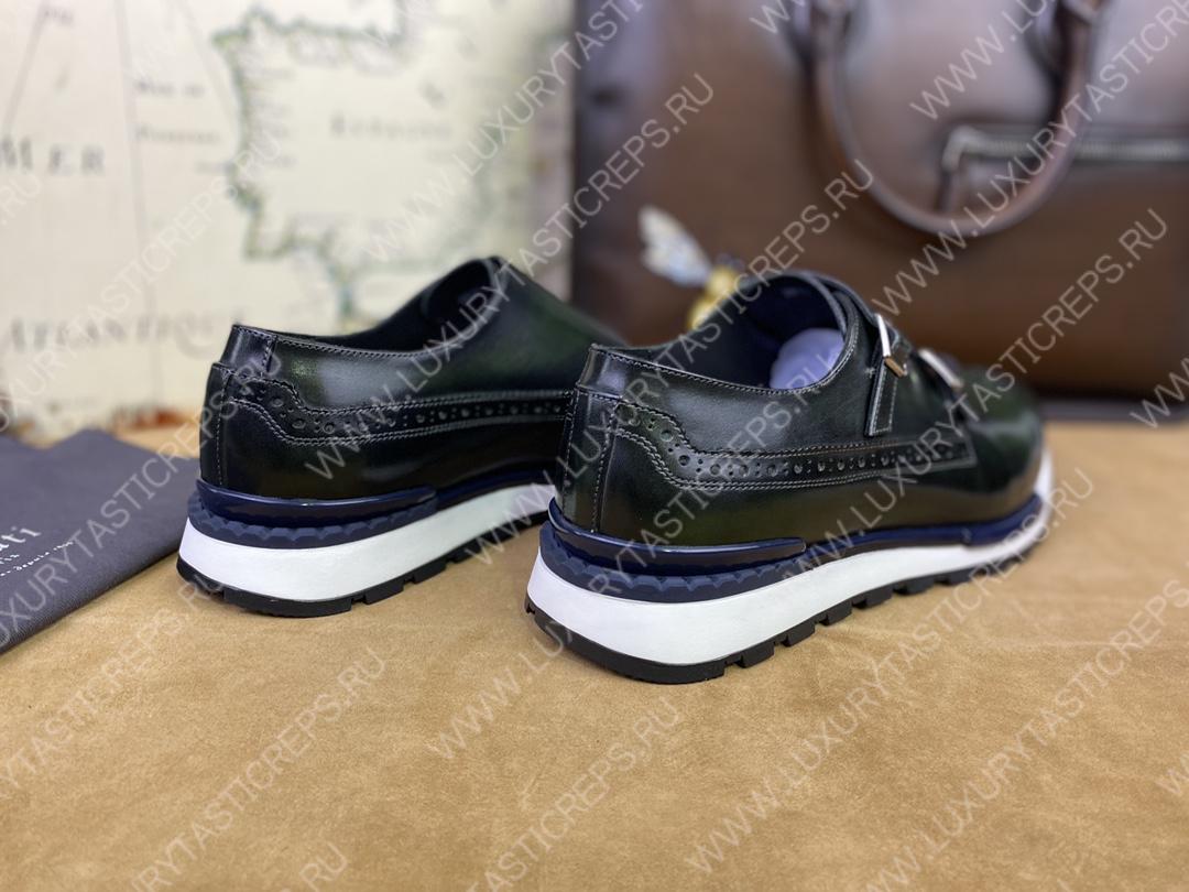 BERLUTI LEATHER SNEAKERS BLACK S5890