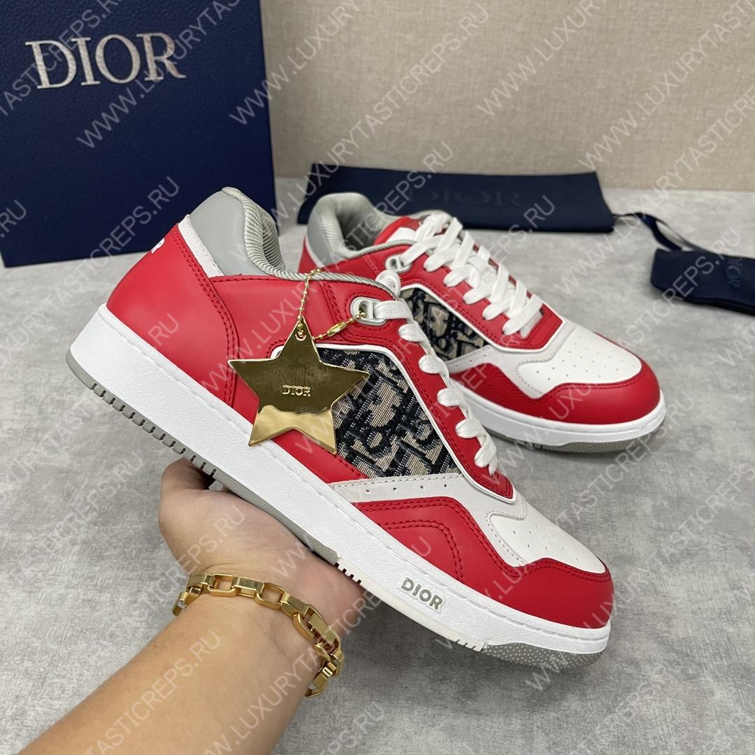 D*or b27 low-top sneaker red and white am1vi327tcch