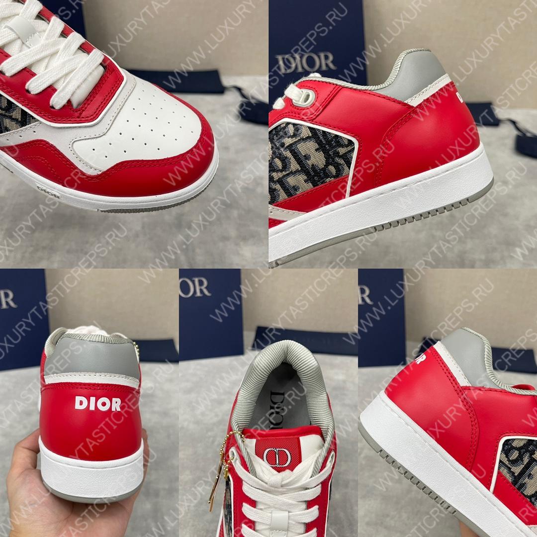 D*or b27 low-top sneaker red and white am1vi327tcch