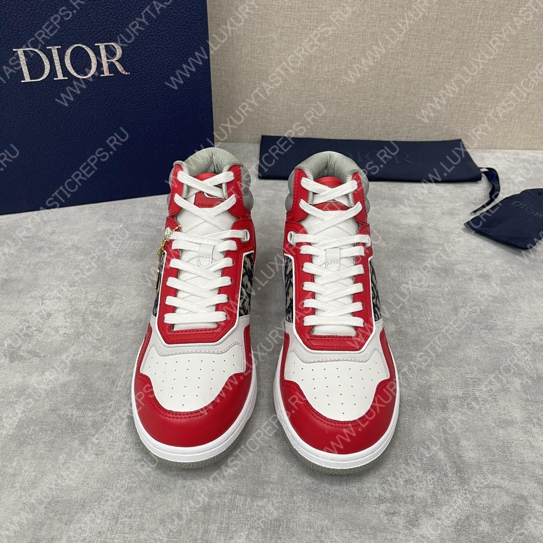 D*or b27 high-top sneaker red and white am1vi327tcch