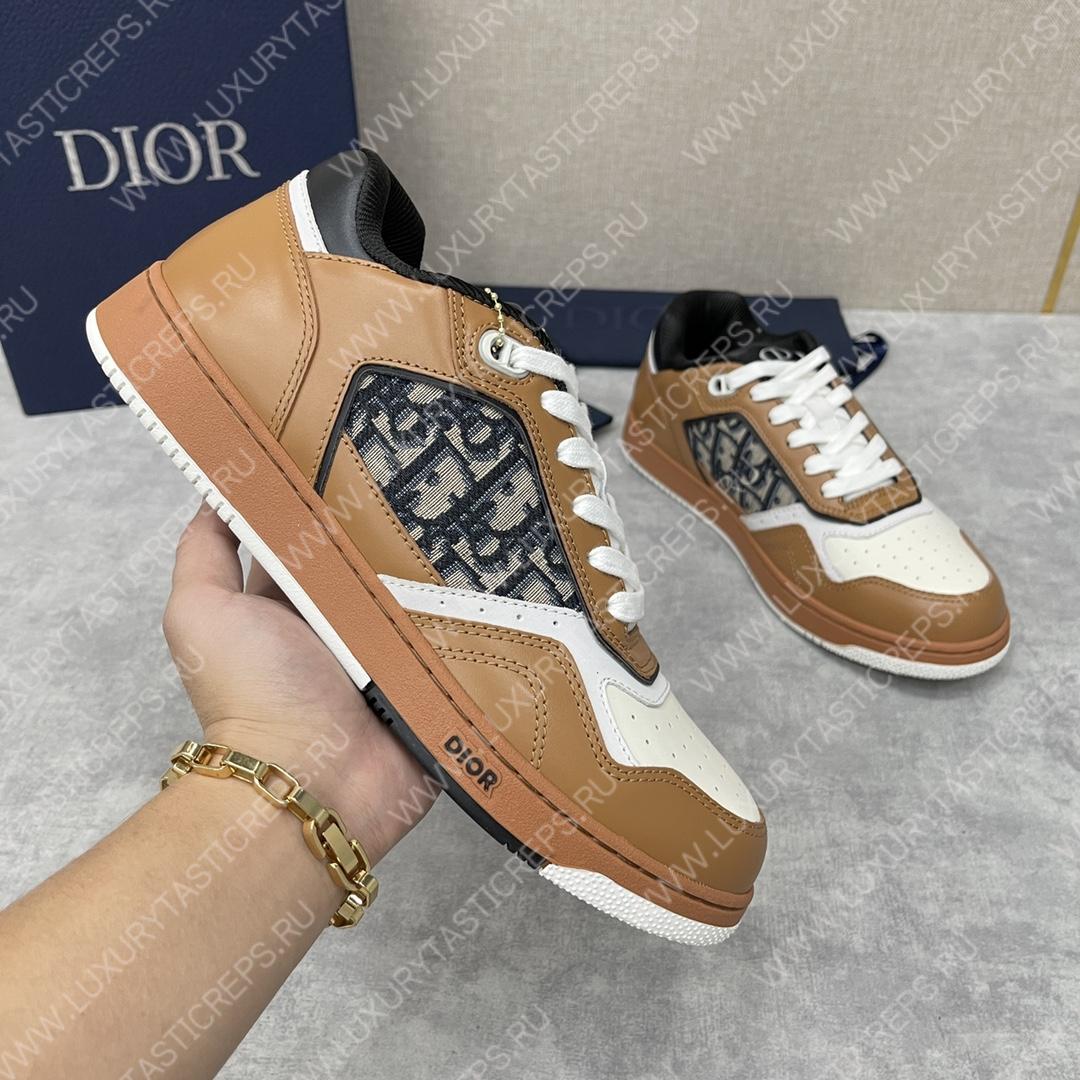 D*or b27 low-top sneaker brown and cream am1vi327tcch