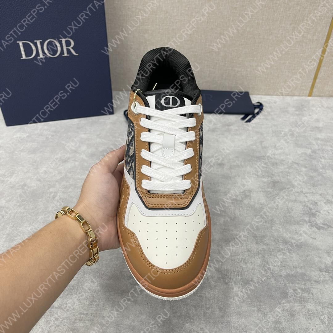 D*or b27 low-top sneaker brown and cream am1vi327tcch