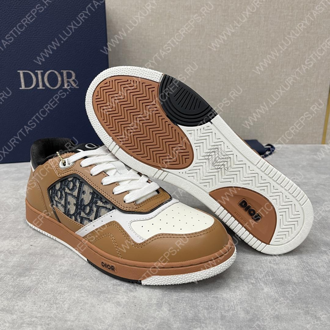 D*or b27 low-top sneaker brown and cream am1vi327tcch