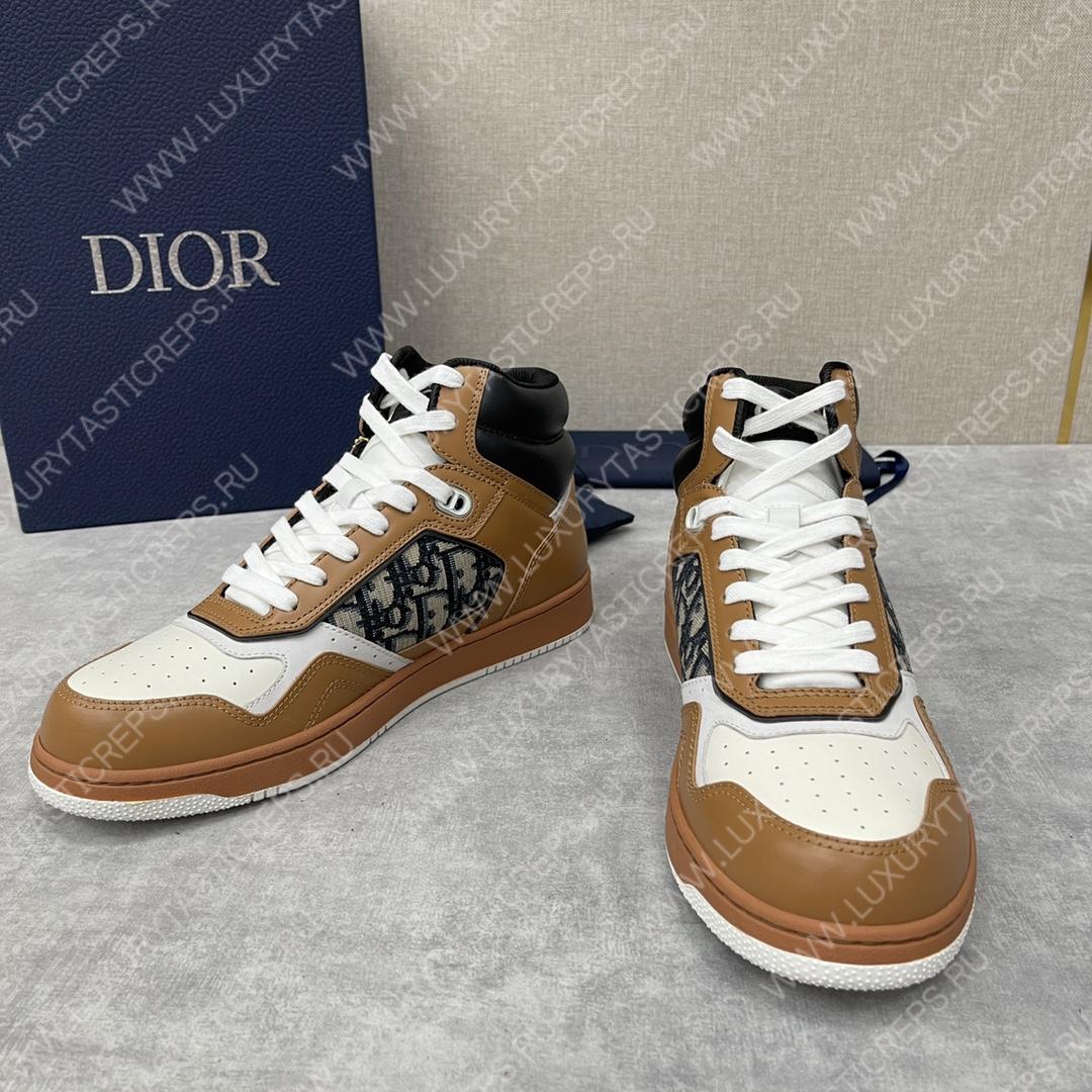 D*or b27 high-top sneaker brown and cream am1vi327tcch