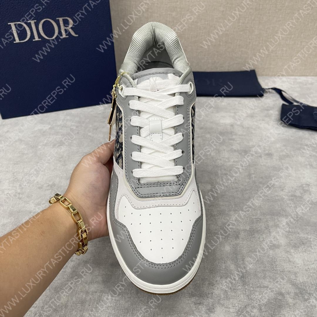 D*or b27 low-top sneaker grey and white am1vi327tcch