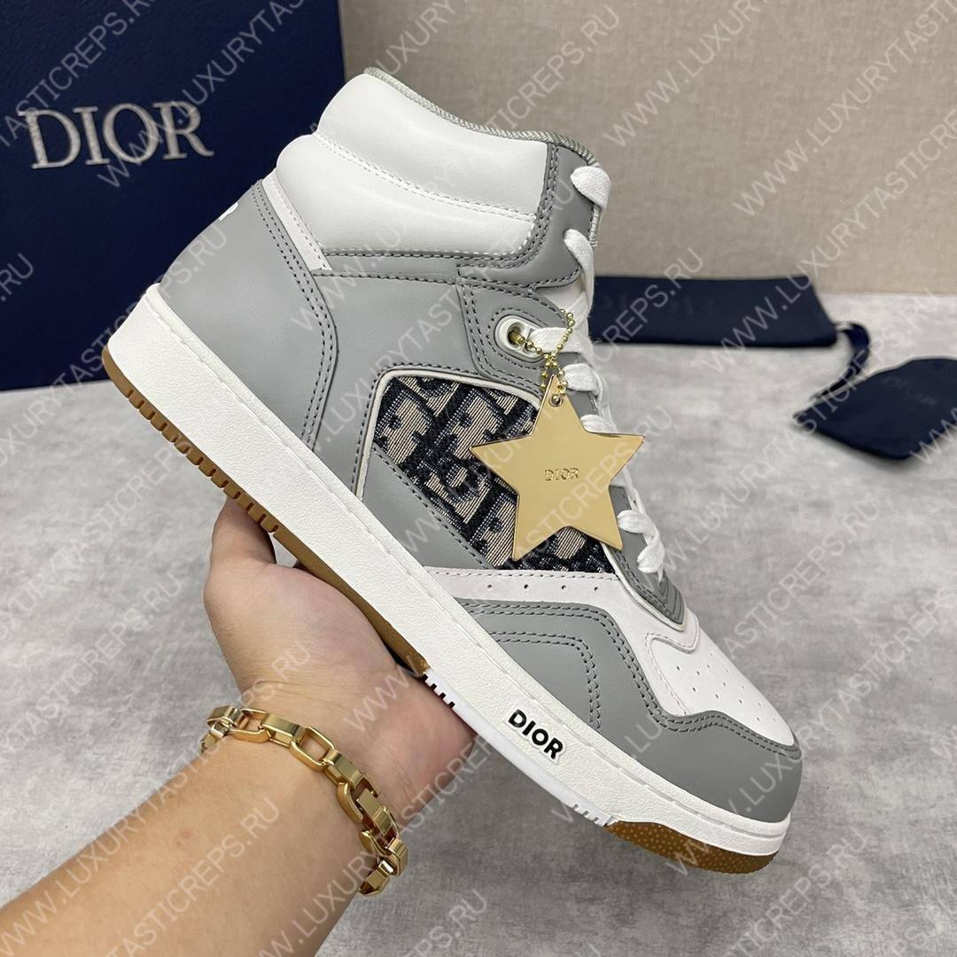 D*or b27 high-top sneaker grey and white am1vi327tcch