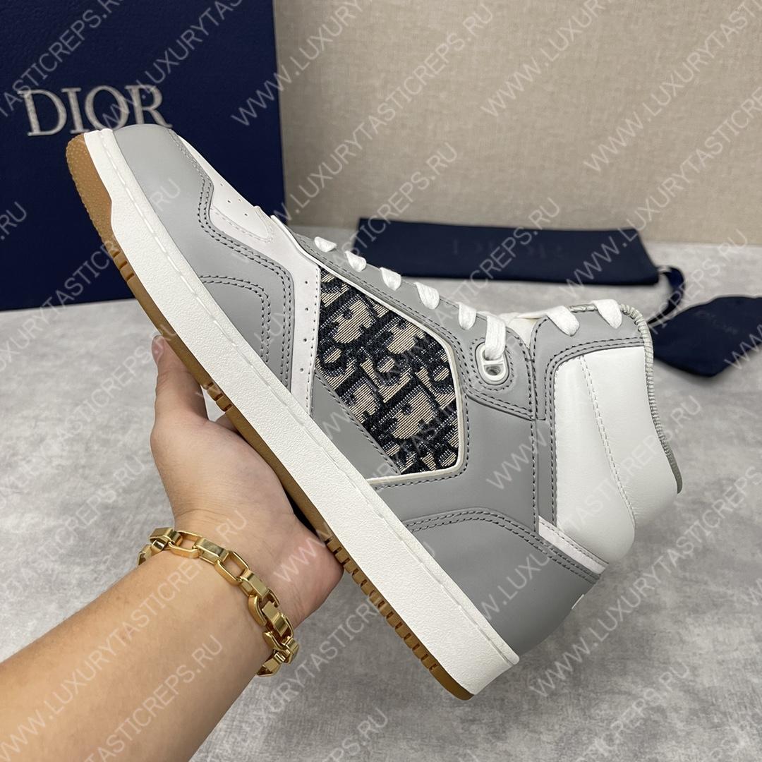 D*or b27 high-top sneaker grey and white am1vi327tcch