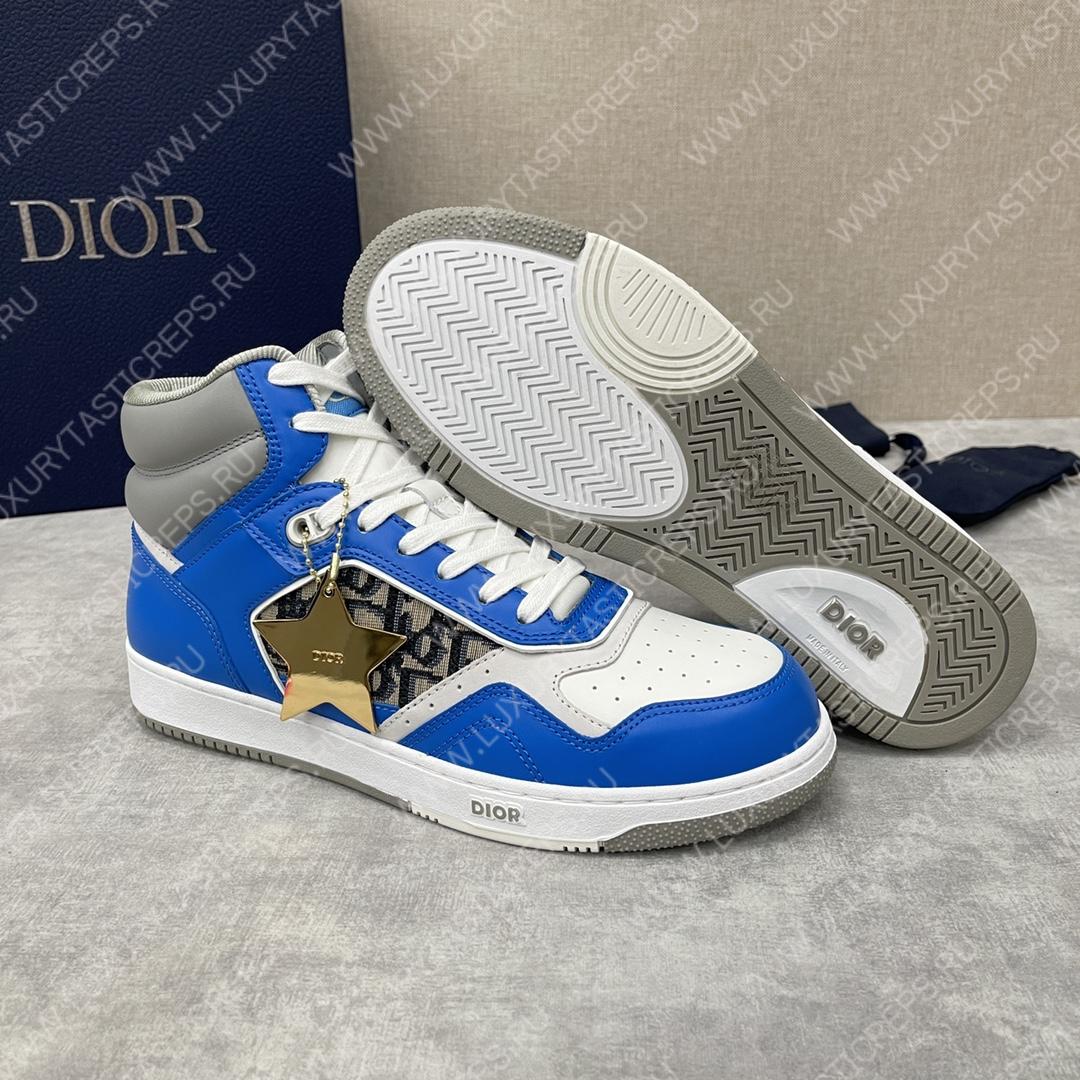 D*or b27 high-top sneaker blue and white am1vi327tcch