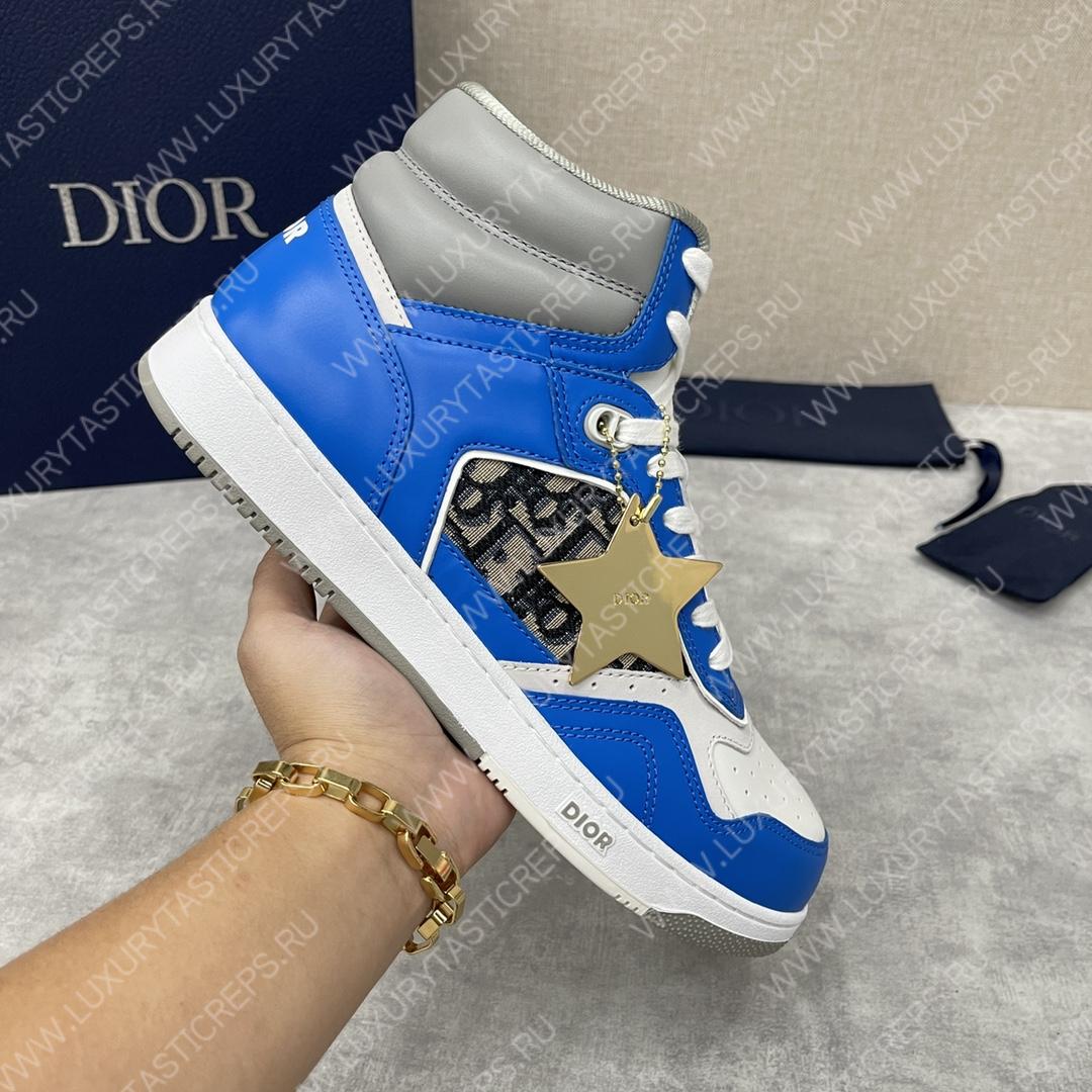 D*or b27 high-top sneaker blue and white am1vi327tcch