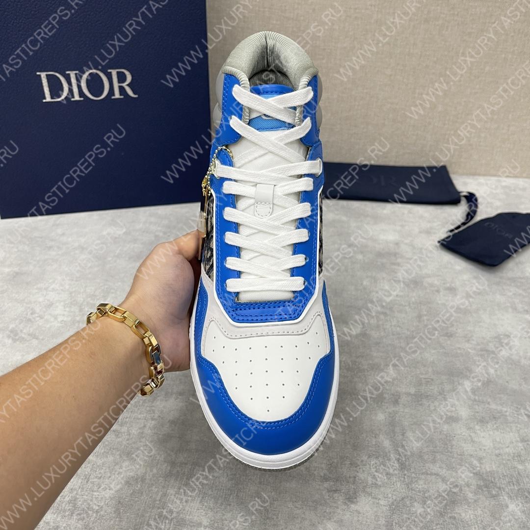 D*or b27 high-top sneaker blue and white am1vi327tcch