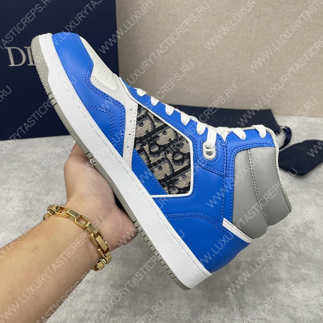 D*or b27 high-top sneaker blue and white am1vi327tcch