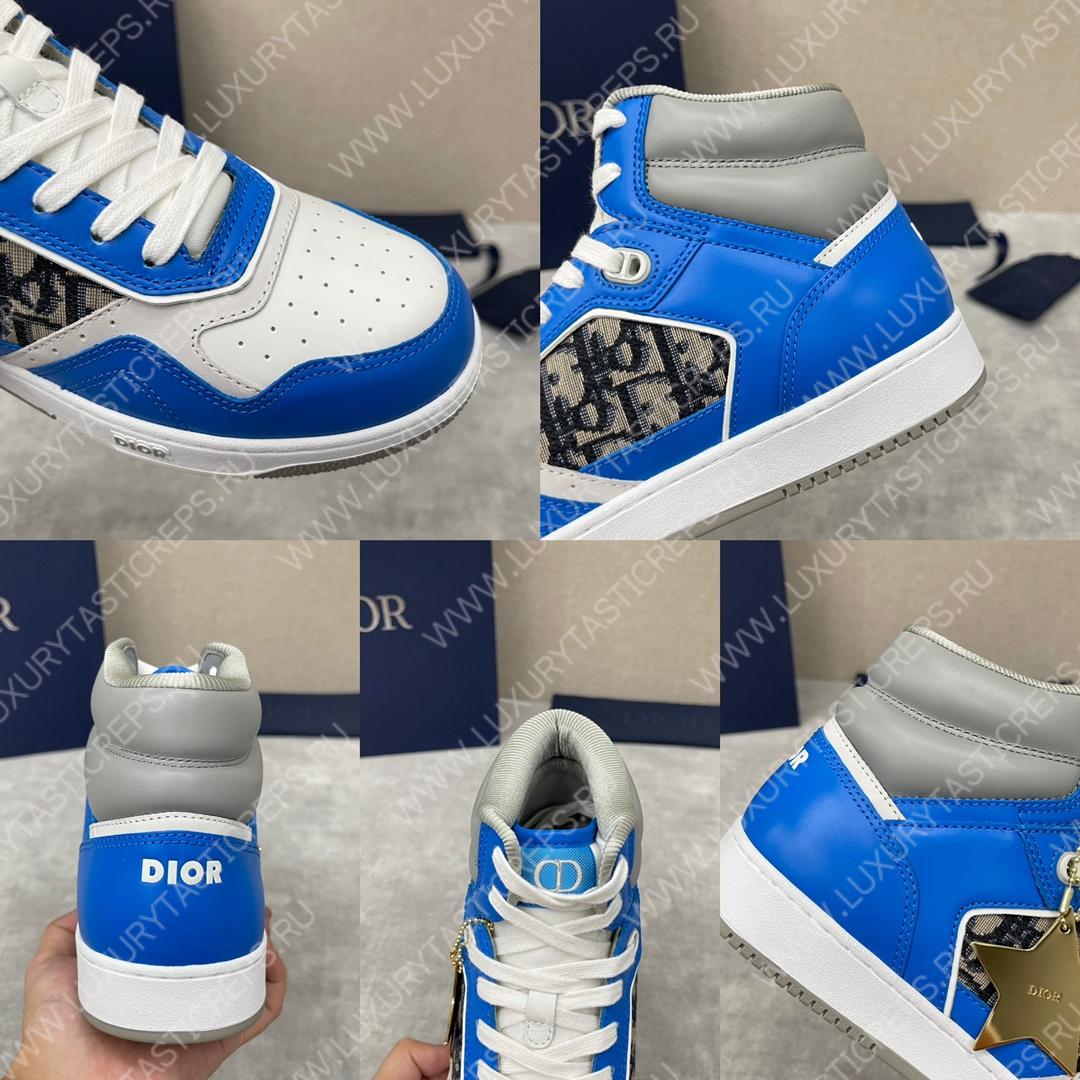 D*or b27 high-top sneaker blue and white am1vi327tcch