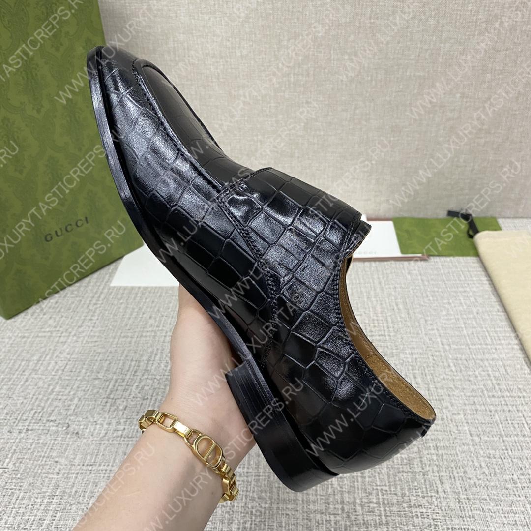 G*u*i signora double croc monk strap shoes black m60171