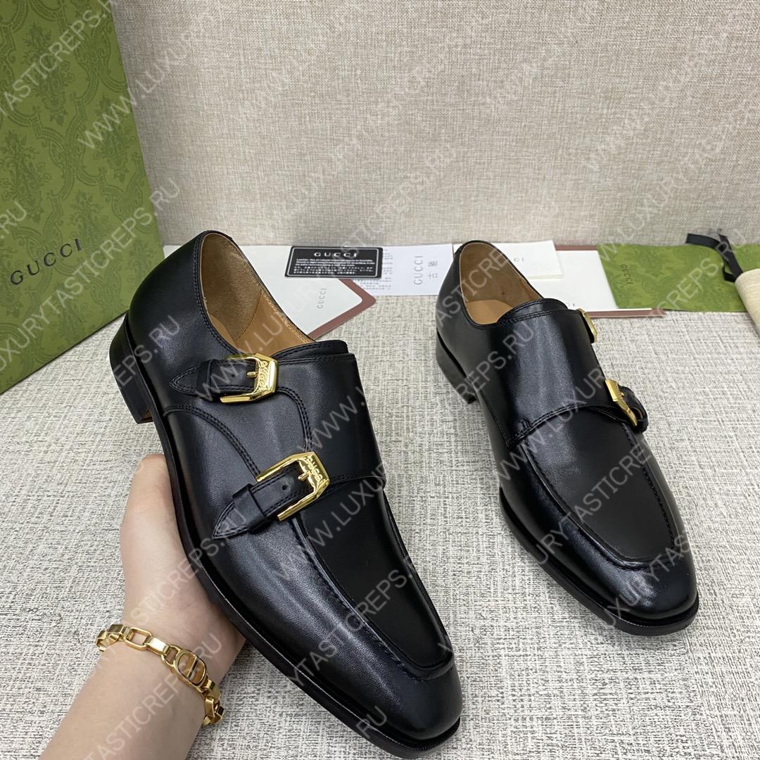 G*u*i signora double monk strap shoes black m60171