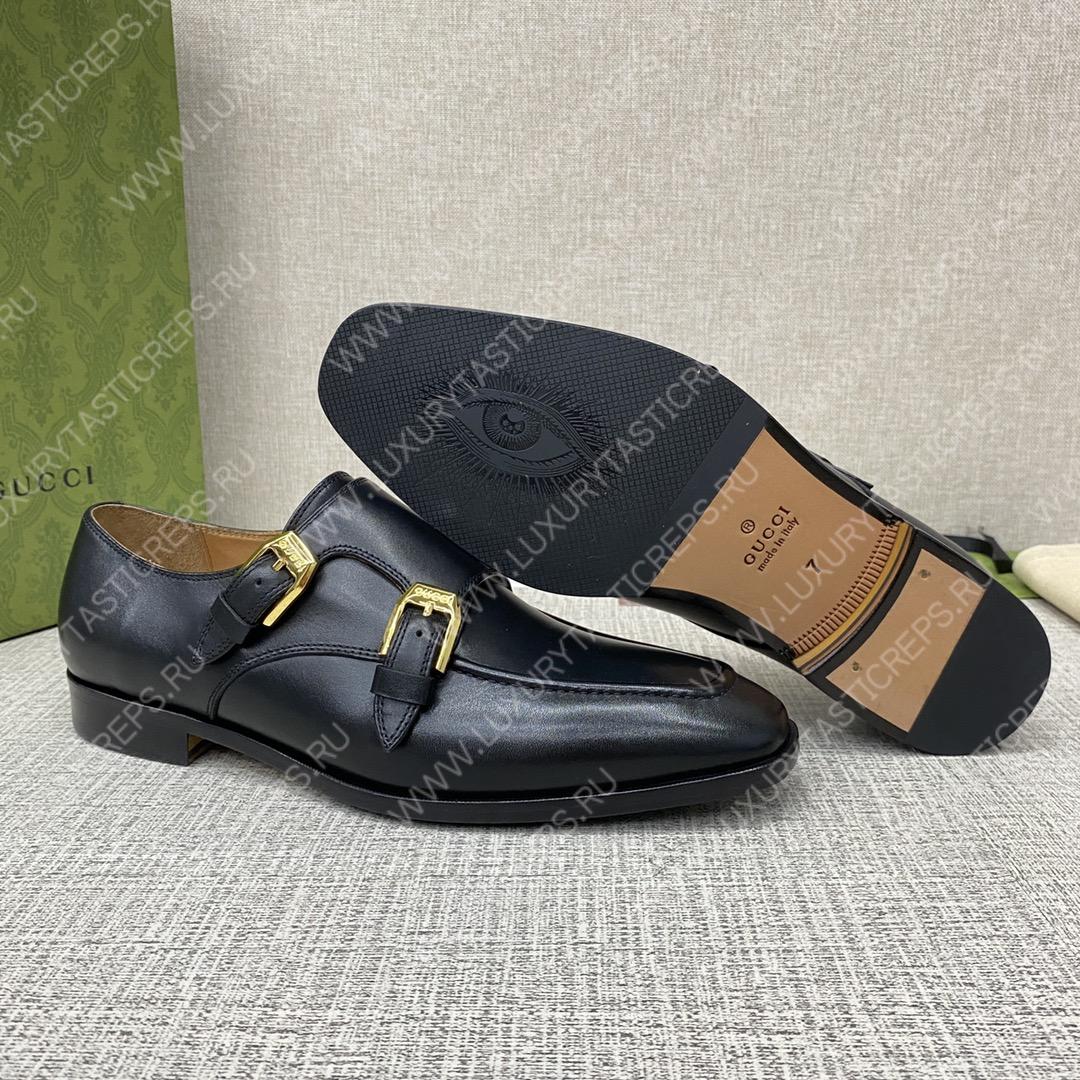G*u*i signora double monk strap shoes black m60171