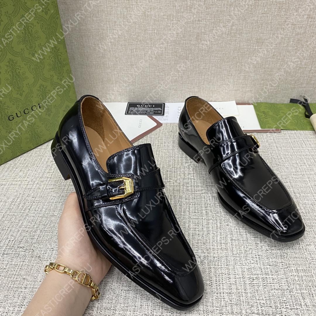 G*u*i signora monk strap shoes black m60173