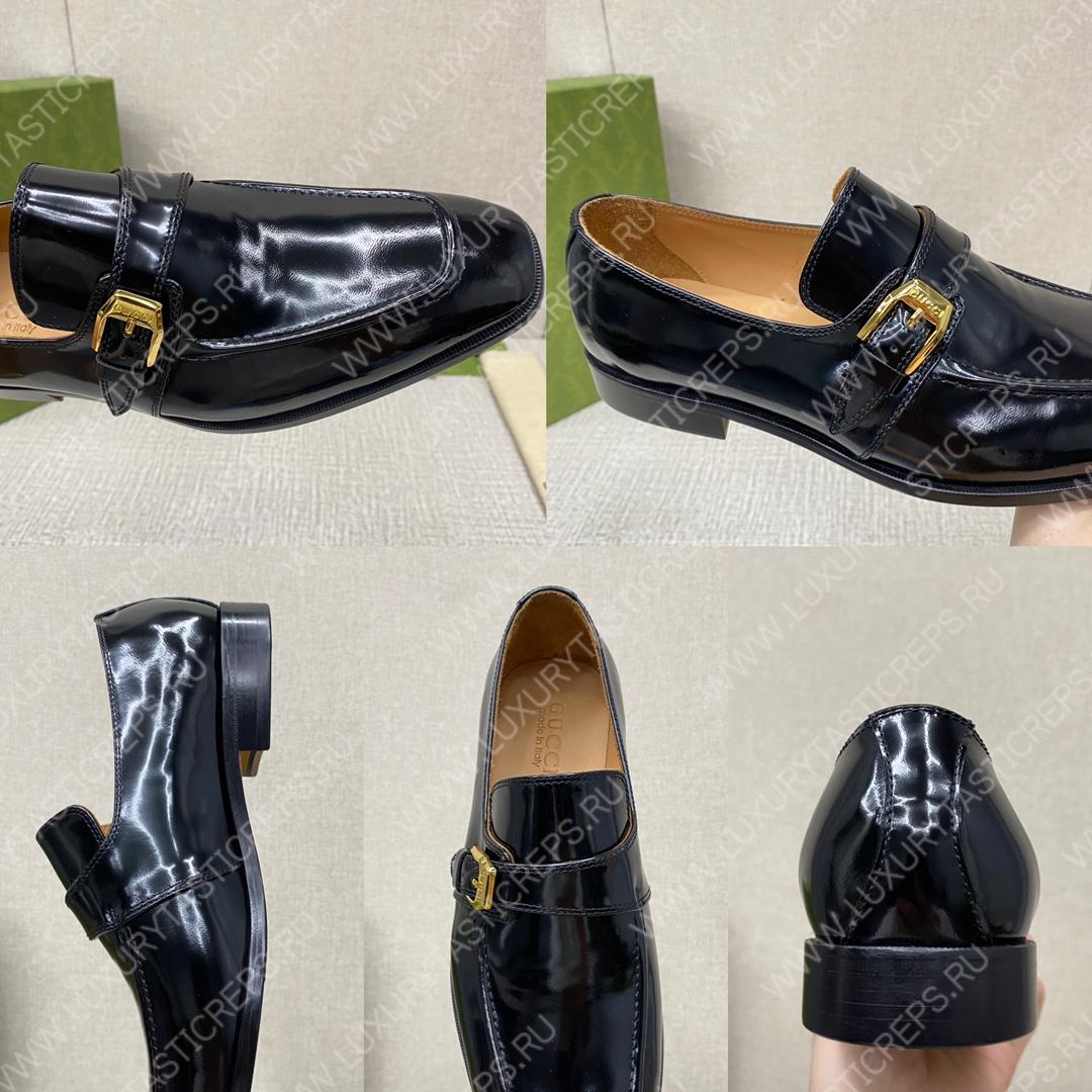 G*u*i signora monk strap shoes black m60173