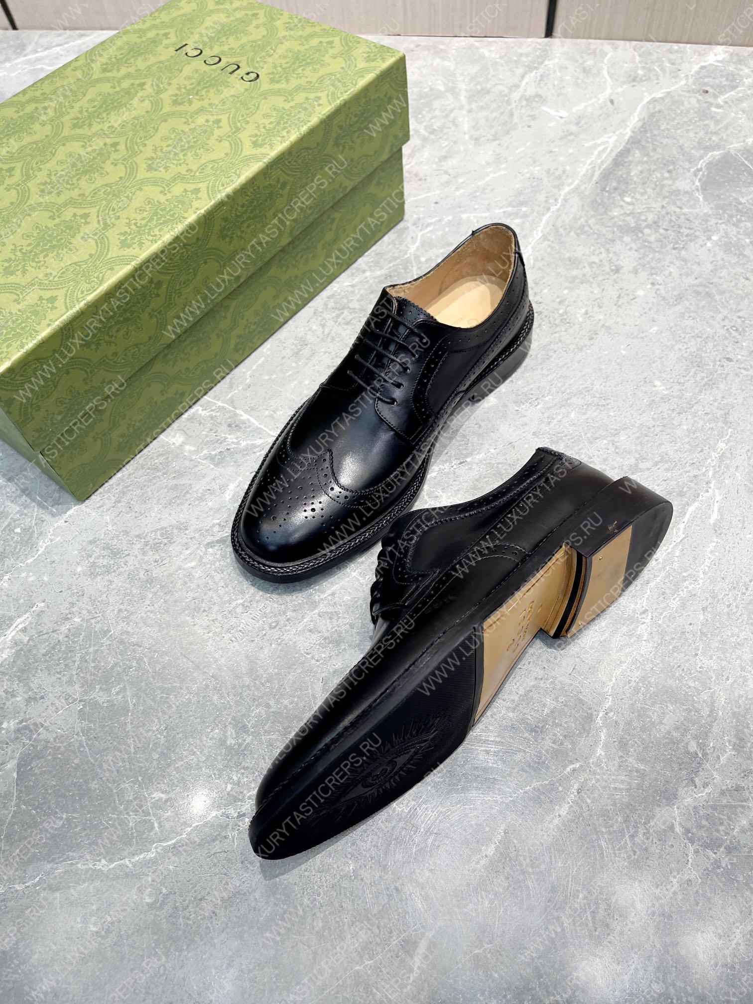 G*u*i men’s lace-up shoe black 723694