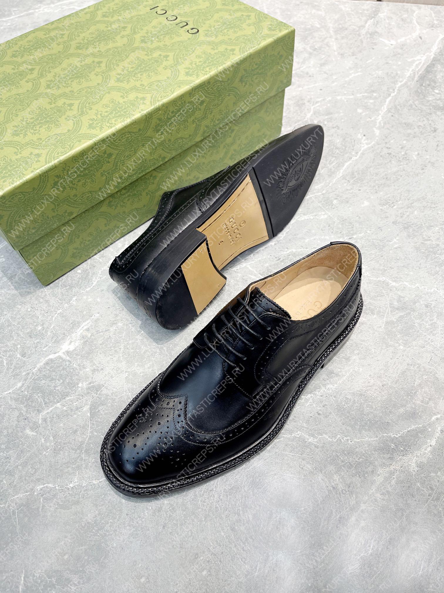 G*u*i men’s lace-up shoe black 723694