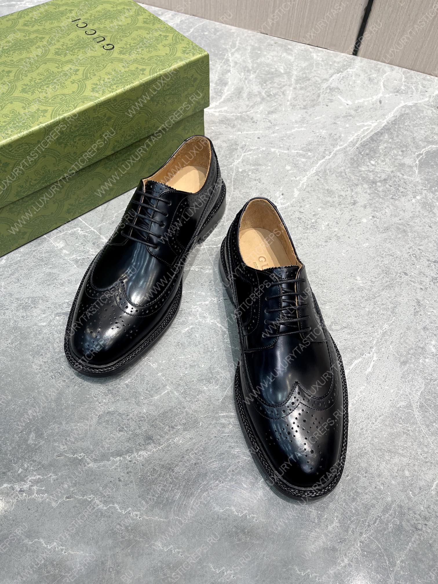 G*u*i men’s lace-up shoe black 723694