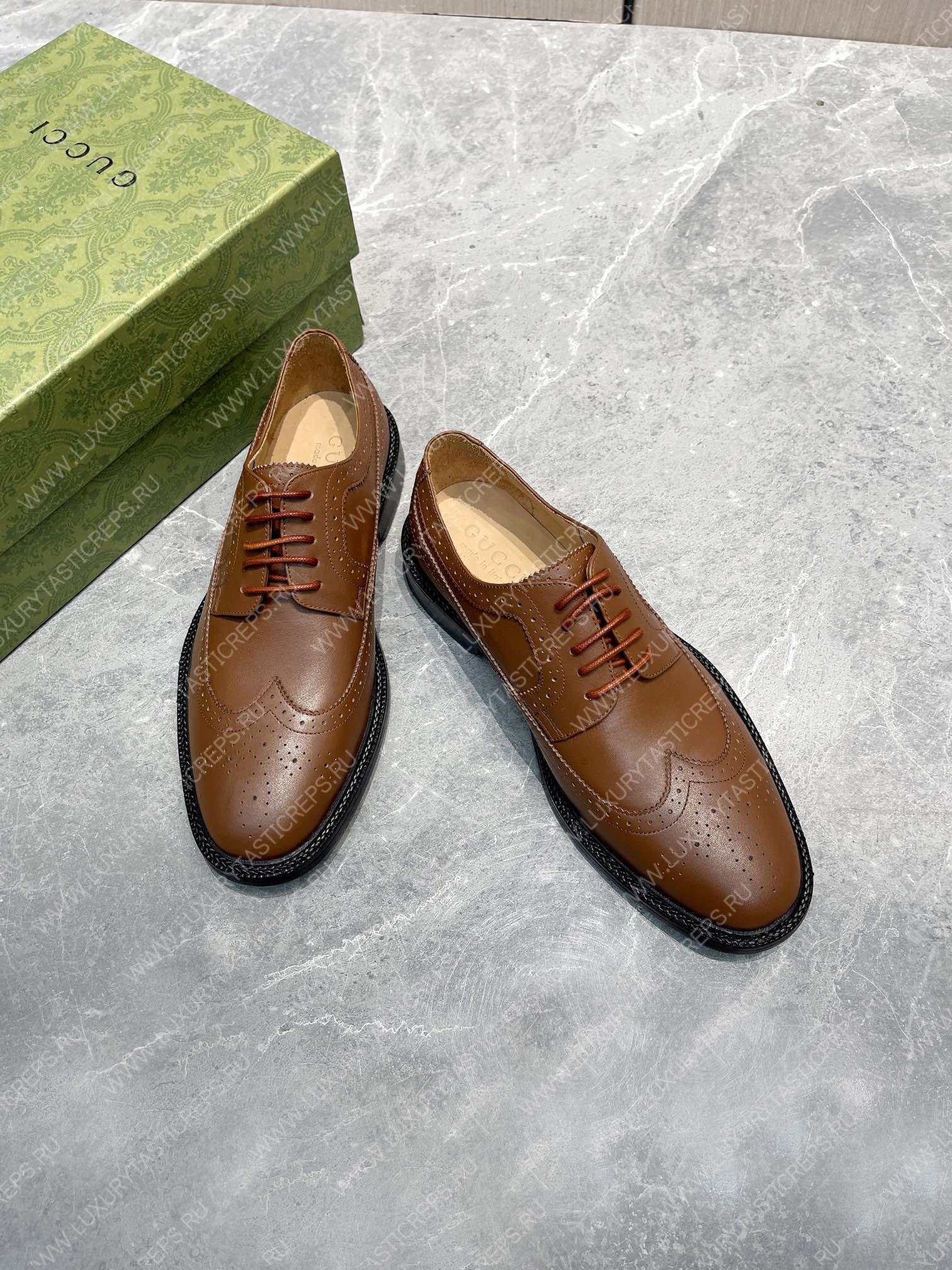 G*u*i men’s lace-up shoe brown 723694