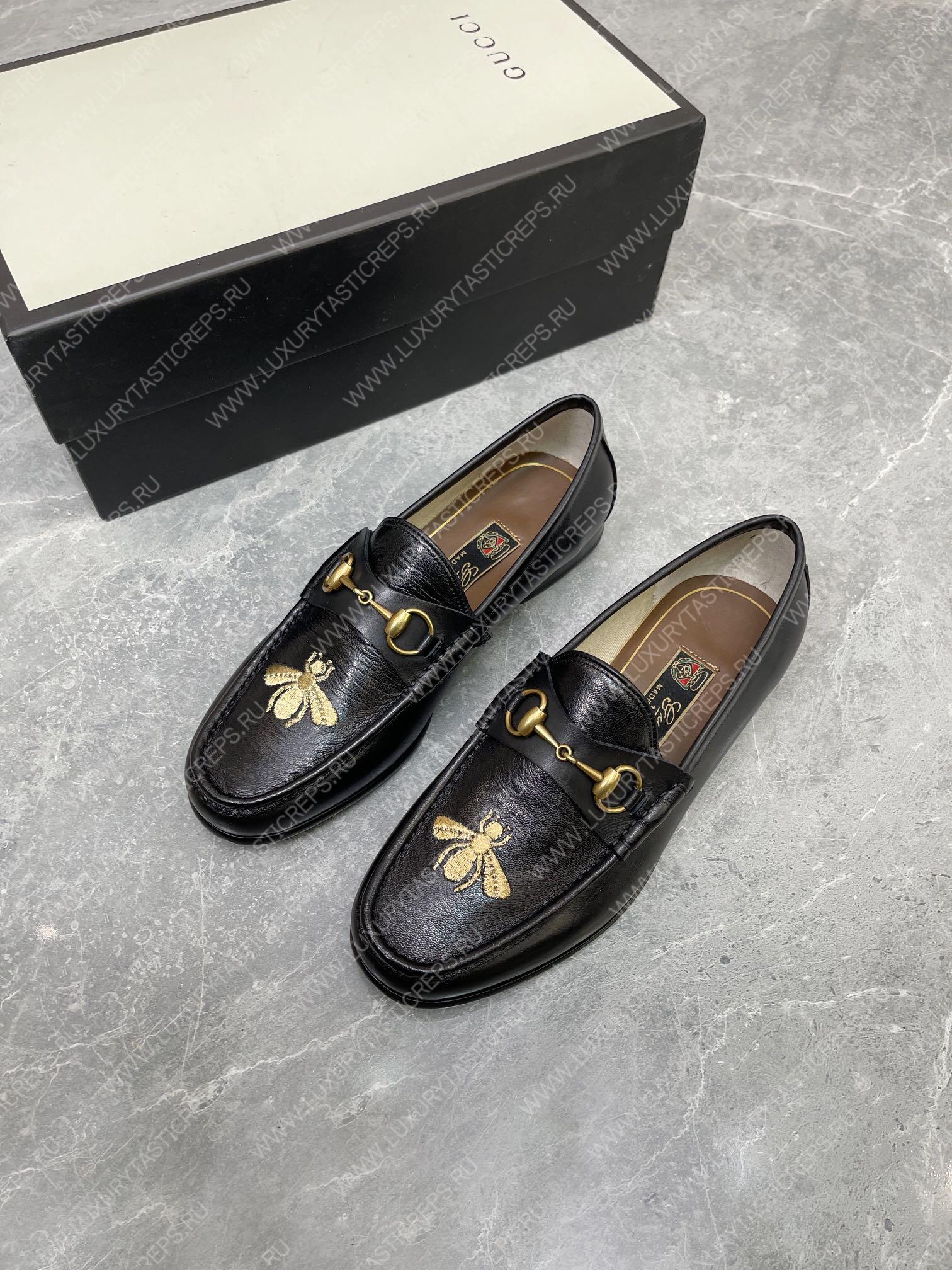 G*u*i animalier loafer black 307929