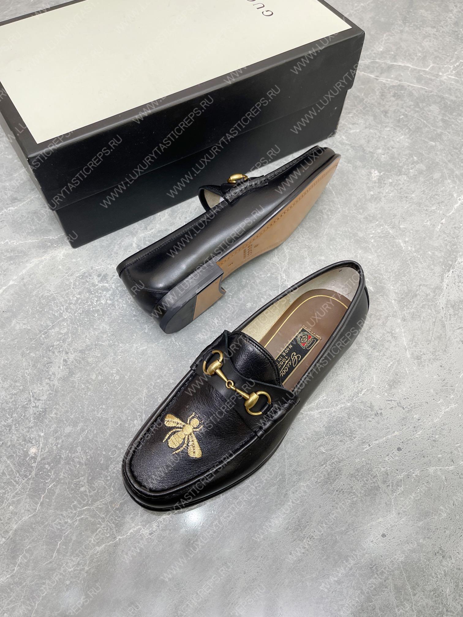 G*u*i animalier loafer black 307929