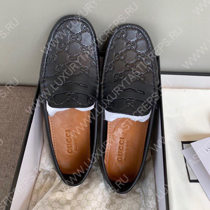 G*u*i men’s 1953 horsebit loafer with g web black 307929
