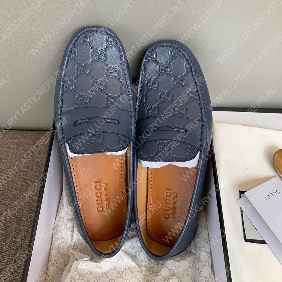 G*u*i men’s 1953 horsebit loaferwith g web dark grey 307929