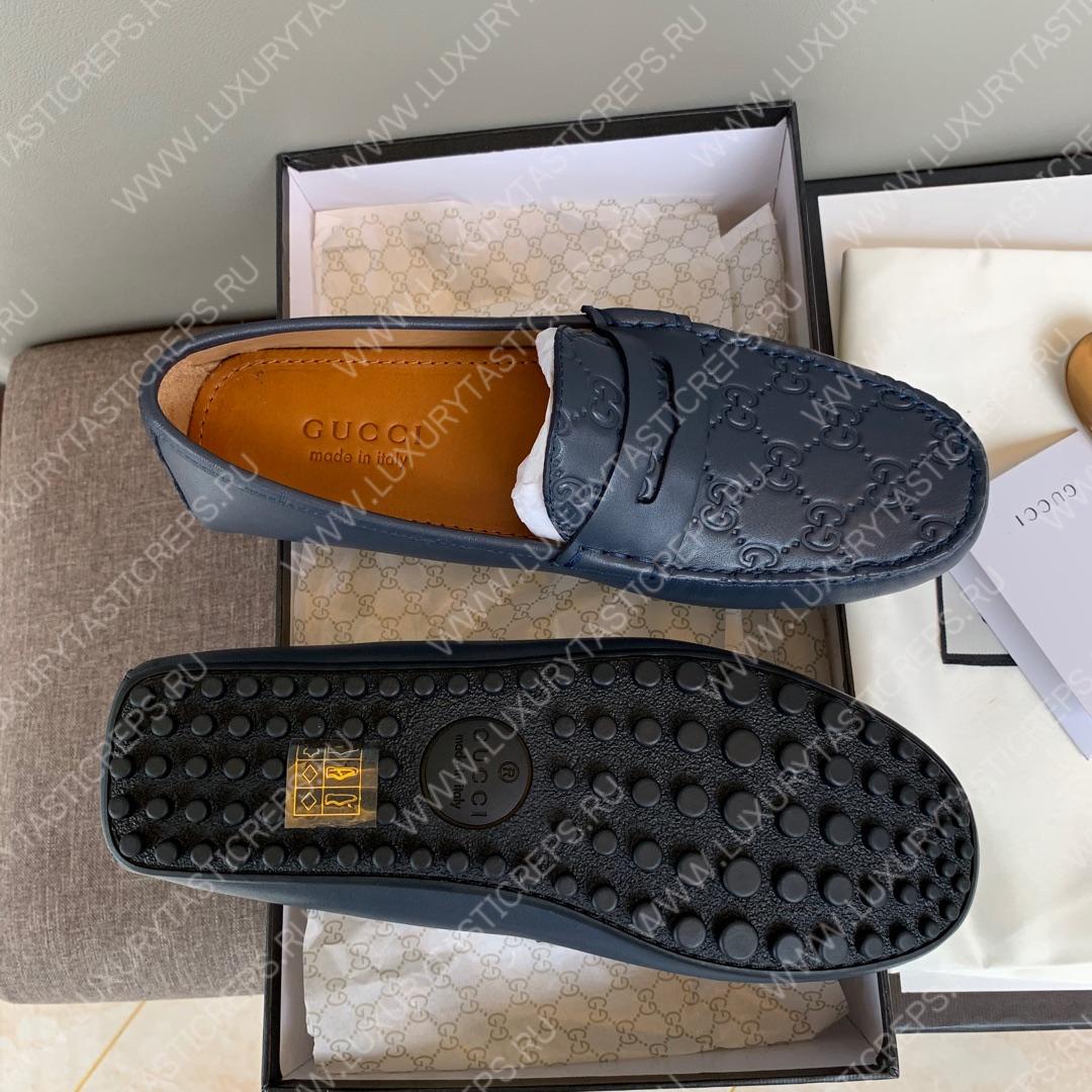 G*u*i men’s 1953 horsebit loaferwith g web dark grey 307929