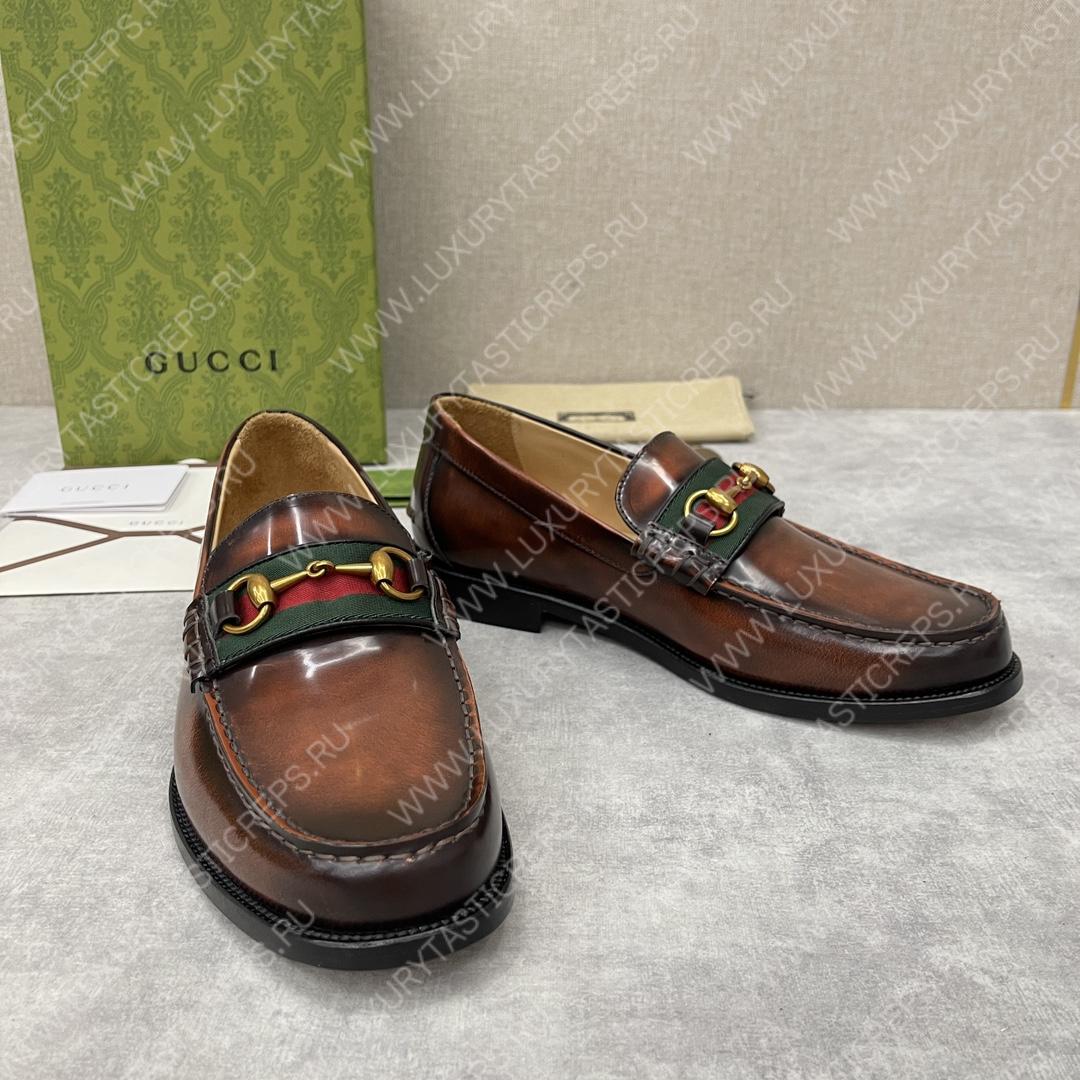 G*u*i loafer with horsebit brown 655579