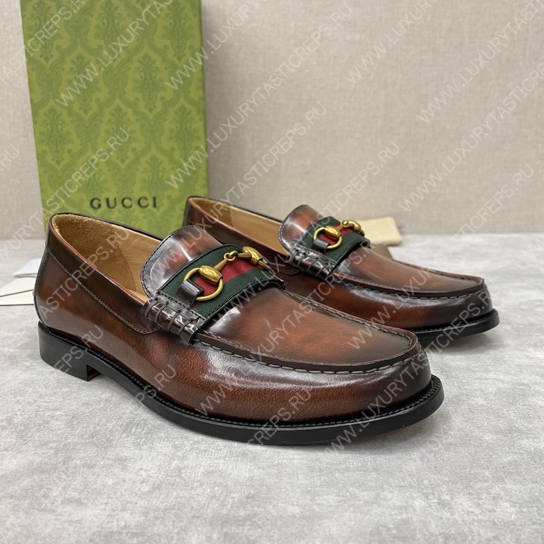 G*u*i loafer with horsebit brown 655579
